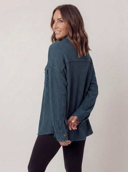auvora™ Waffle Knit Shacket