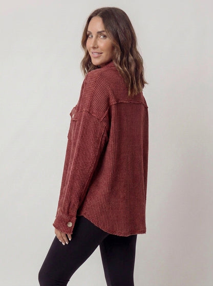 auvora™ Waffle Knit Shacket
