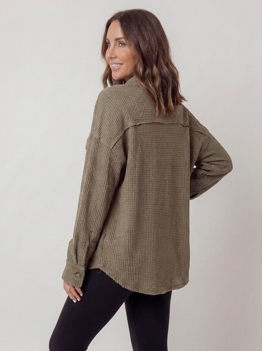 auvora™ Waffle Knit Shacket