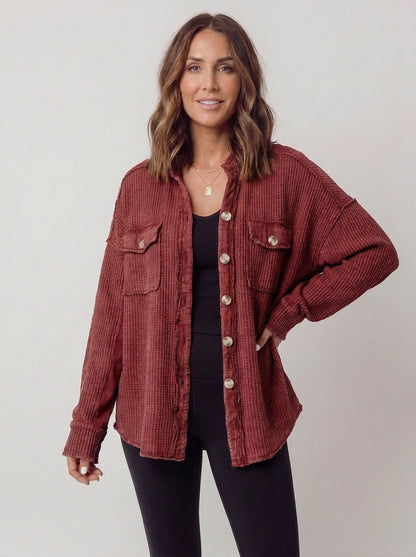 auvora™ Waffle Knit Shacket