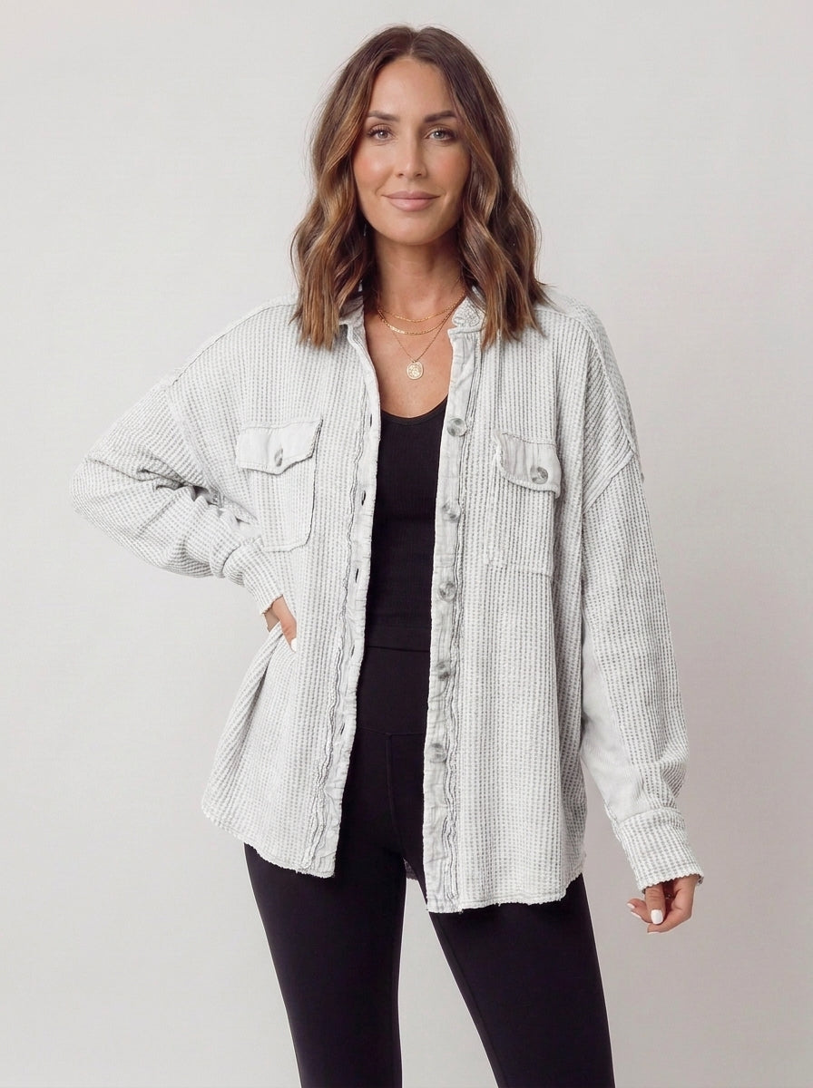 auvora™ Waffle Knit Shacket