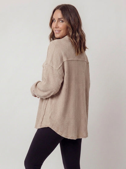 auvora™ Waffle Knit Shacket
