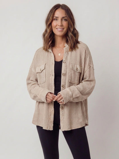 auvora™ Waffle Knit Shacket